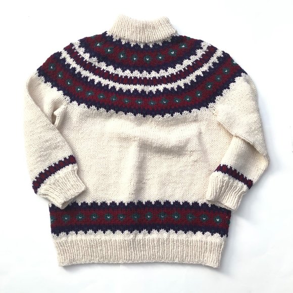 Handknit Raglan Sleeve Sweater Pullover Oversize - Picture 2 of 2